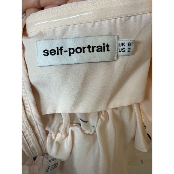 Self Portrait Women's SP18-040T Size 2 Pink Graphic Floral Print Blouse Top - Picture 8 of 10